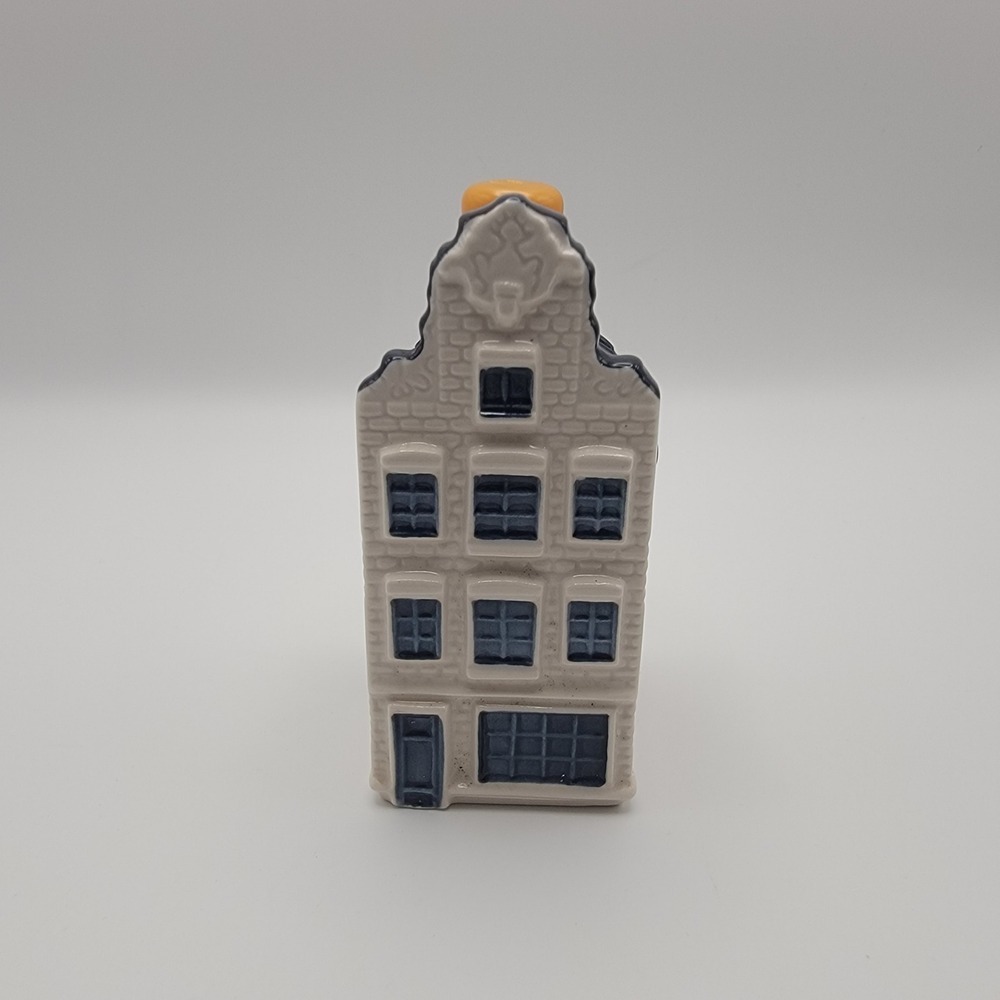 KLM Bols Delft Blue House 72 Amsterdam Ceramic Miniature Empty Bottle 2008